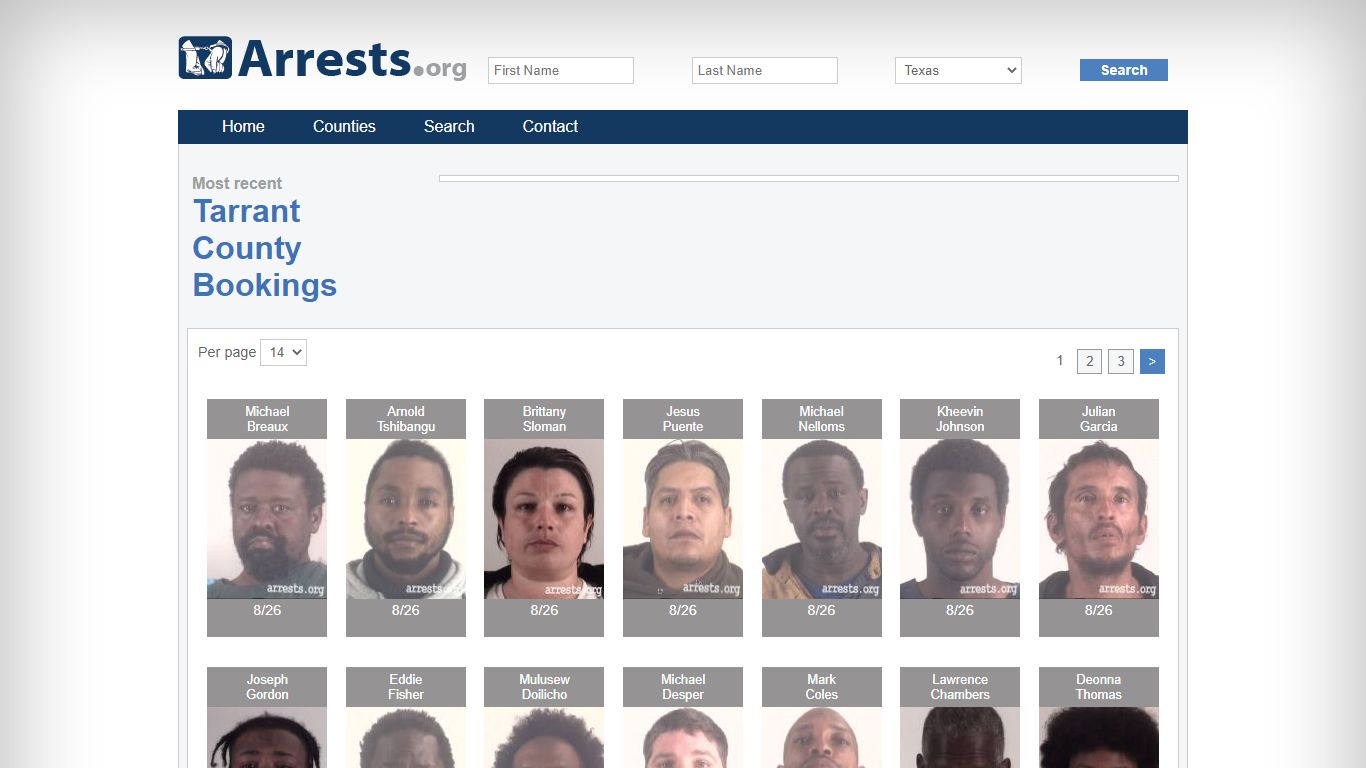 Tarrant County Arrests and Inmate Search